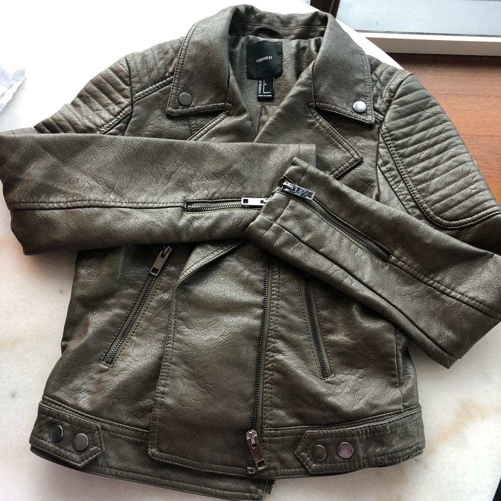 Olive biker jacket